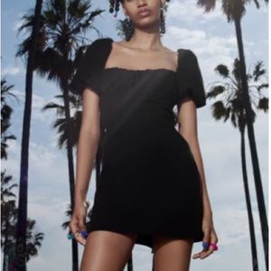 Zara Linen Mini Dress - Black